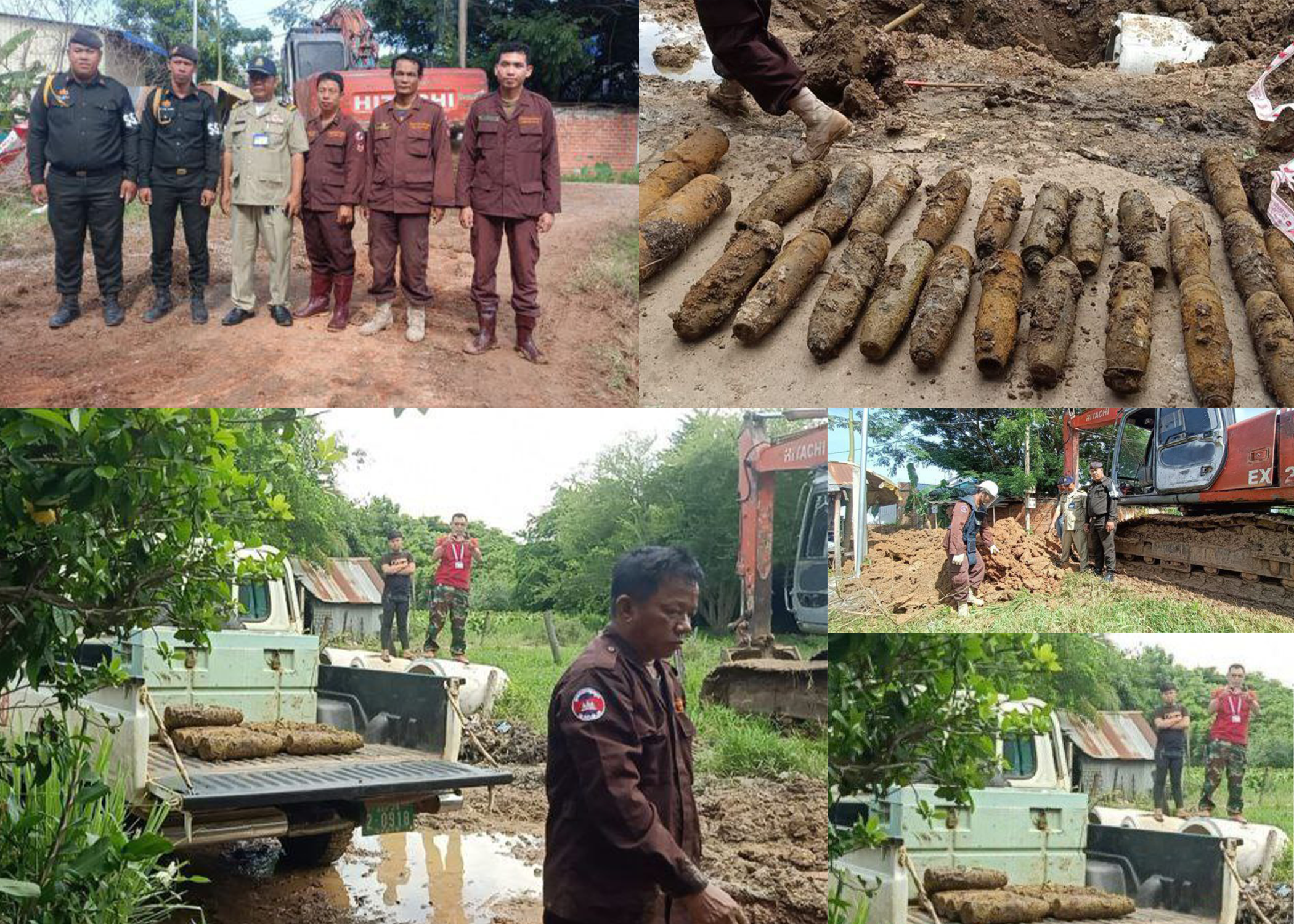 មន្ត្រីជំនាញ បន្តរកឃើញគ្រាប់យុទ្ធភណ្ឌមិនទាន់ផ្ទុះរហូតជិត១០០គ្រាប់ នៅពេលកាយដីដាក់លូរំដោះទឹកស្អុយ ខេត្តបាត់ដំបង ៖ គ្រាប់យុទ្ធភណ្ឌមិនទាន់ផ្ទុះ សល់ពីសង្រ្គាមប្រមាណជិត១០០