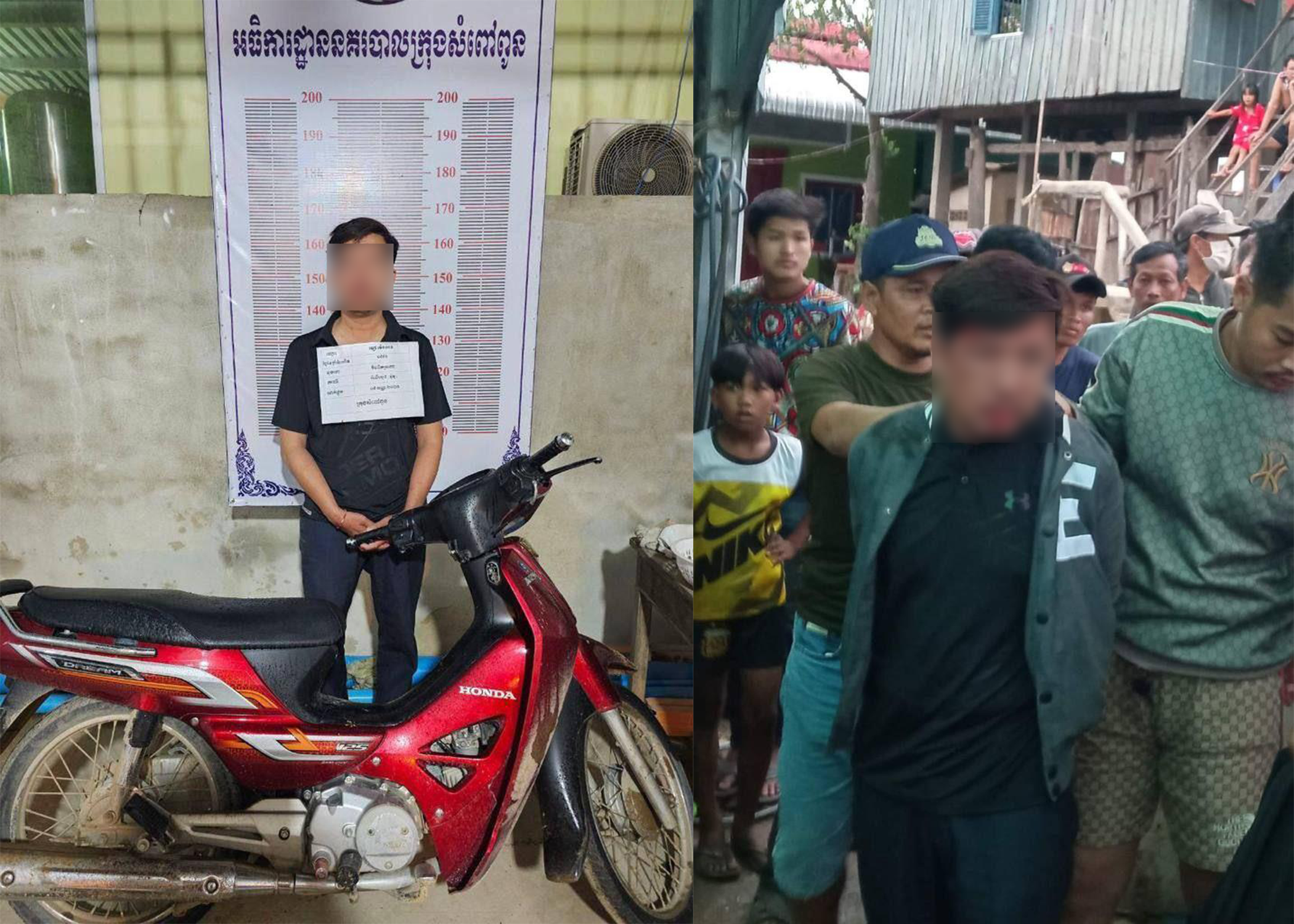 ឃាត់ខ្លួនជនសង្ស័យម្នាក់ ក្រោយធ្វើសកម្មភាពលួចម៉ូតូជនរងគ្រោះបានមួយចម្អិនកំពឹស នៅក្រុងសំពៅពូន ខេត្តកណ្តាល
