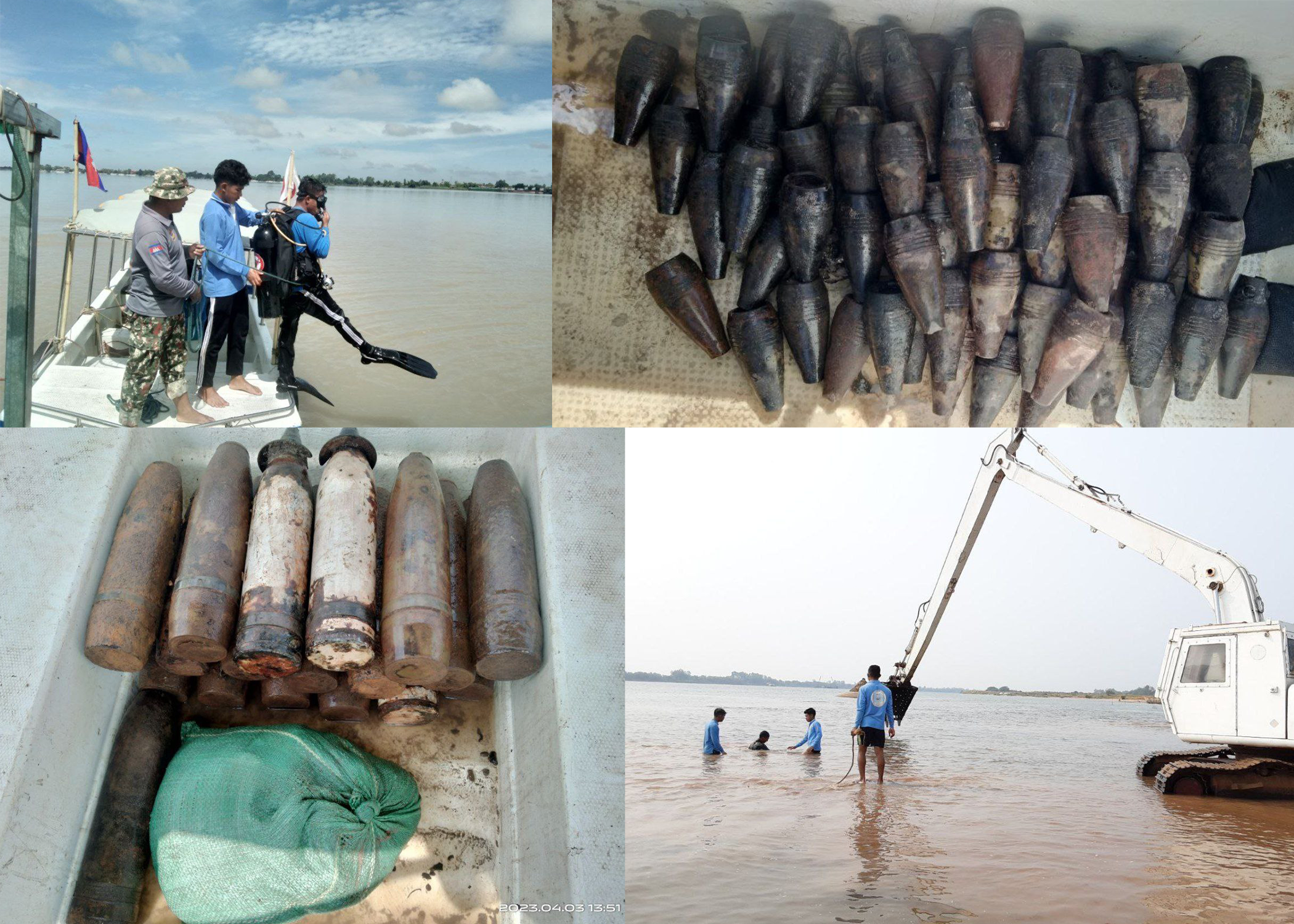 លោកហេង រតនា គ្រាប់យុទ្ធភណ្ឌមិនទាន់ផ្ទុះកប់ក្នុងបាតទន្លេ អាចមានជាង២ពាន់តោន ឯការរុករកកំពុងជួបផលលំបាក