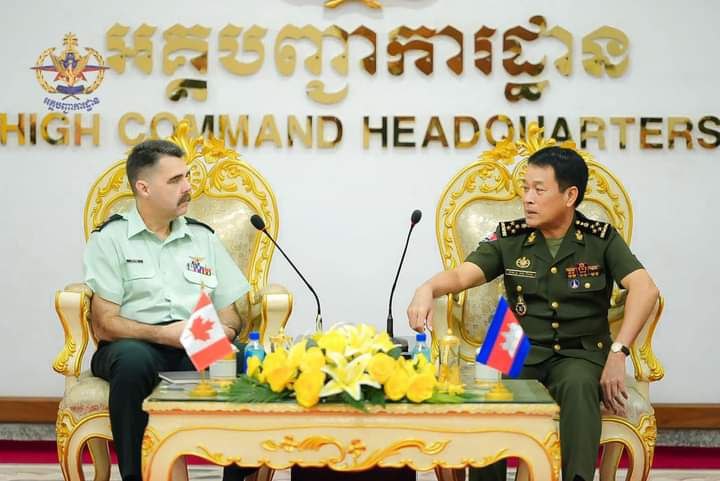 នាយឧត្ដមសេនីយ៍ វង្ស ពិសេន អនុញ្ញាតឲ្យប្រធានការិយាល័យសេនានុព័ន្ធកាណាដា ចូលជួបសម្ដែងការគួរសម និងពិភាក្សាការងារ