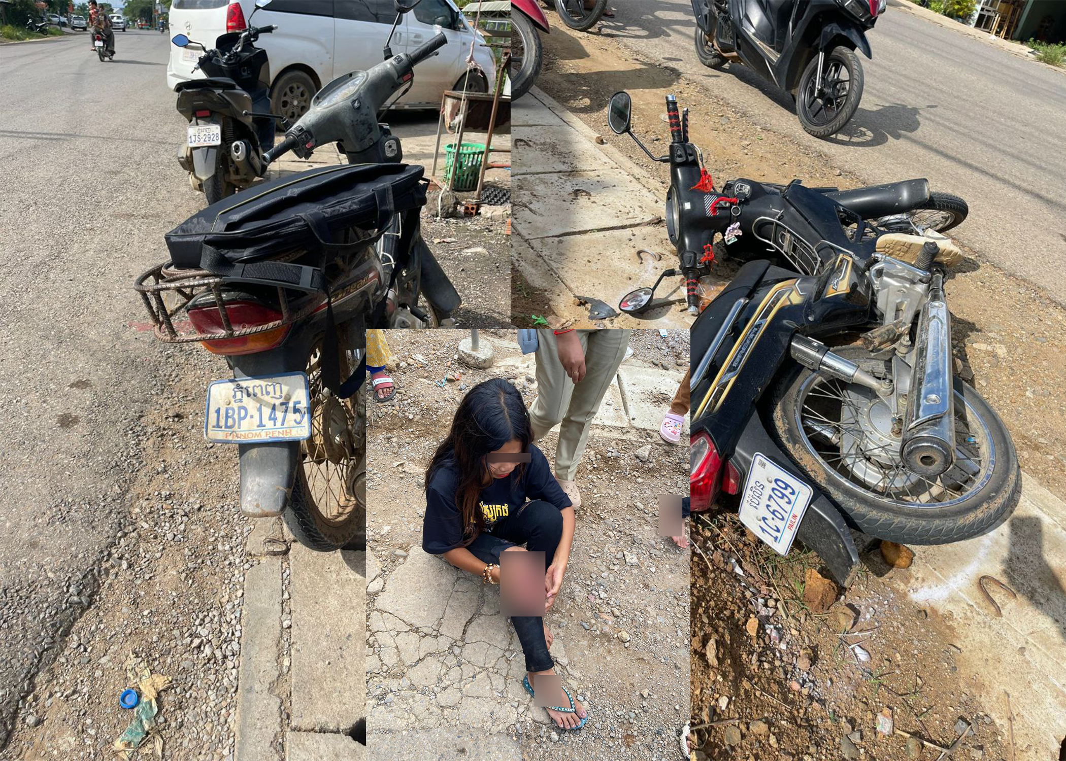 បើកបរម៉ូតូចេញពីផ្លូវតូចមកផ្លូវកៅស៊ូមិនប្រុងប្រយ័ត្តទៅបុកម៉ូតូ១គ្រឿងកំពុងបើកបរបណ្ដាលឲ្យរបួសធ្ងន់និងស្រាល៤នាក់