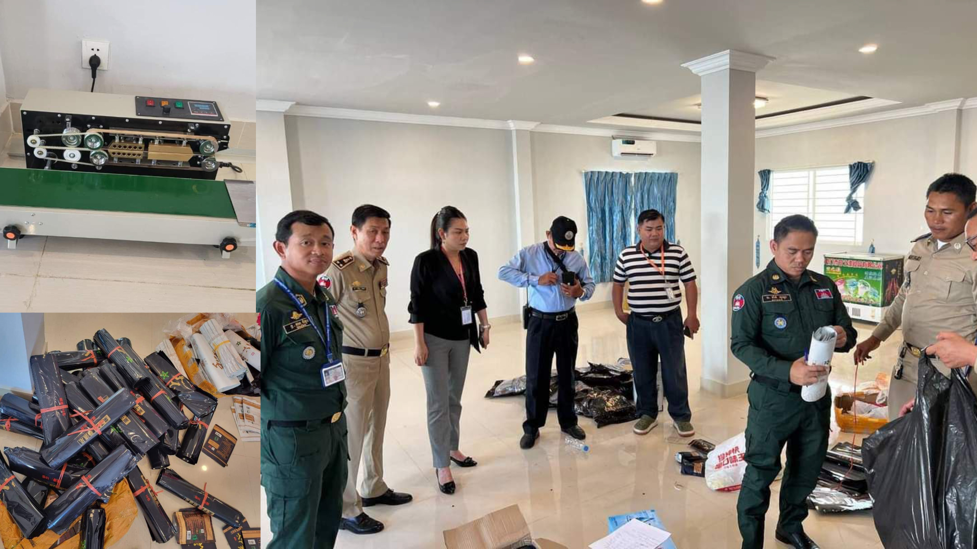 ទីតាំងវេចខ្ចប់ផ្លែរផ្លាស្លាចិន ក្លែងបន្លំ ម៉ាក KOUWEIWANG ត្រូវបានសមត្ថកិច្ច នៃនាយកដ្ឋាននគរបាលប្រឆាំងបទល្មើសសេដ្ឋកិច្ចចុះបង្ក្រាប និងឃាត់ខ្លួនជនជាតិ ចំនួន ០២នាក់ ដើម្បីសាកសួរ