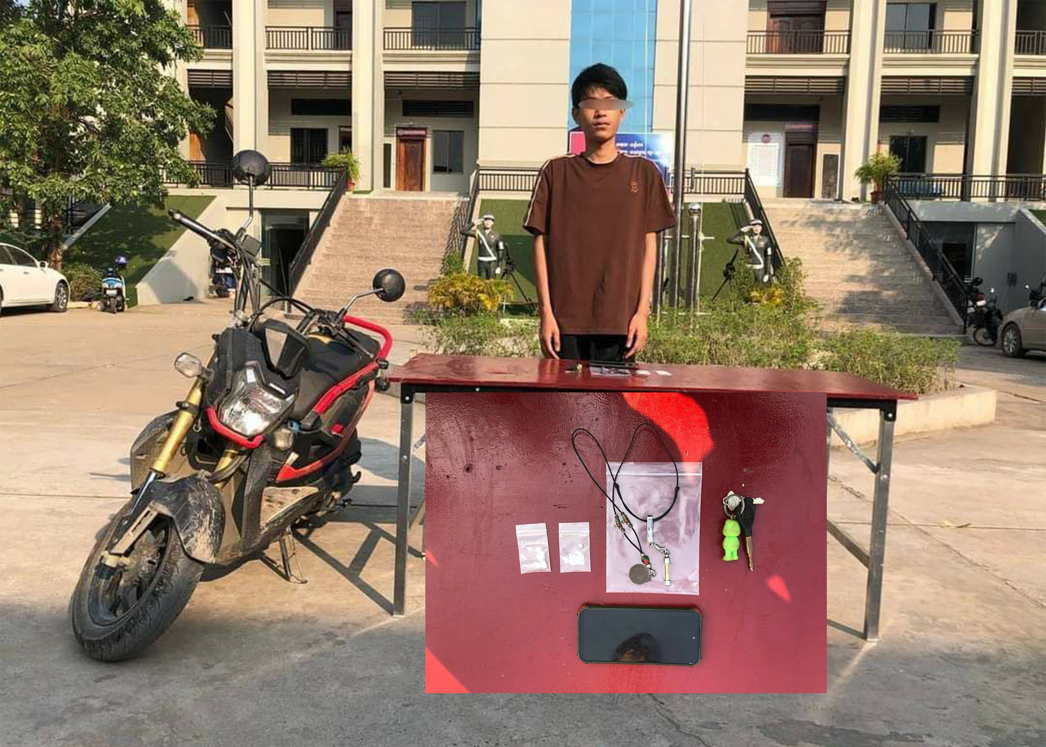 ជនជាតិថៃម្នាក់ជួញដូរ និងប្រើប្រាស់ខុសច្បាប់នូវសារធាតុញៀនត្រូវកម្លាំងអាវុធហត្ថបញ្ជូនទៅសាលាដំបូងខេត្ត