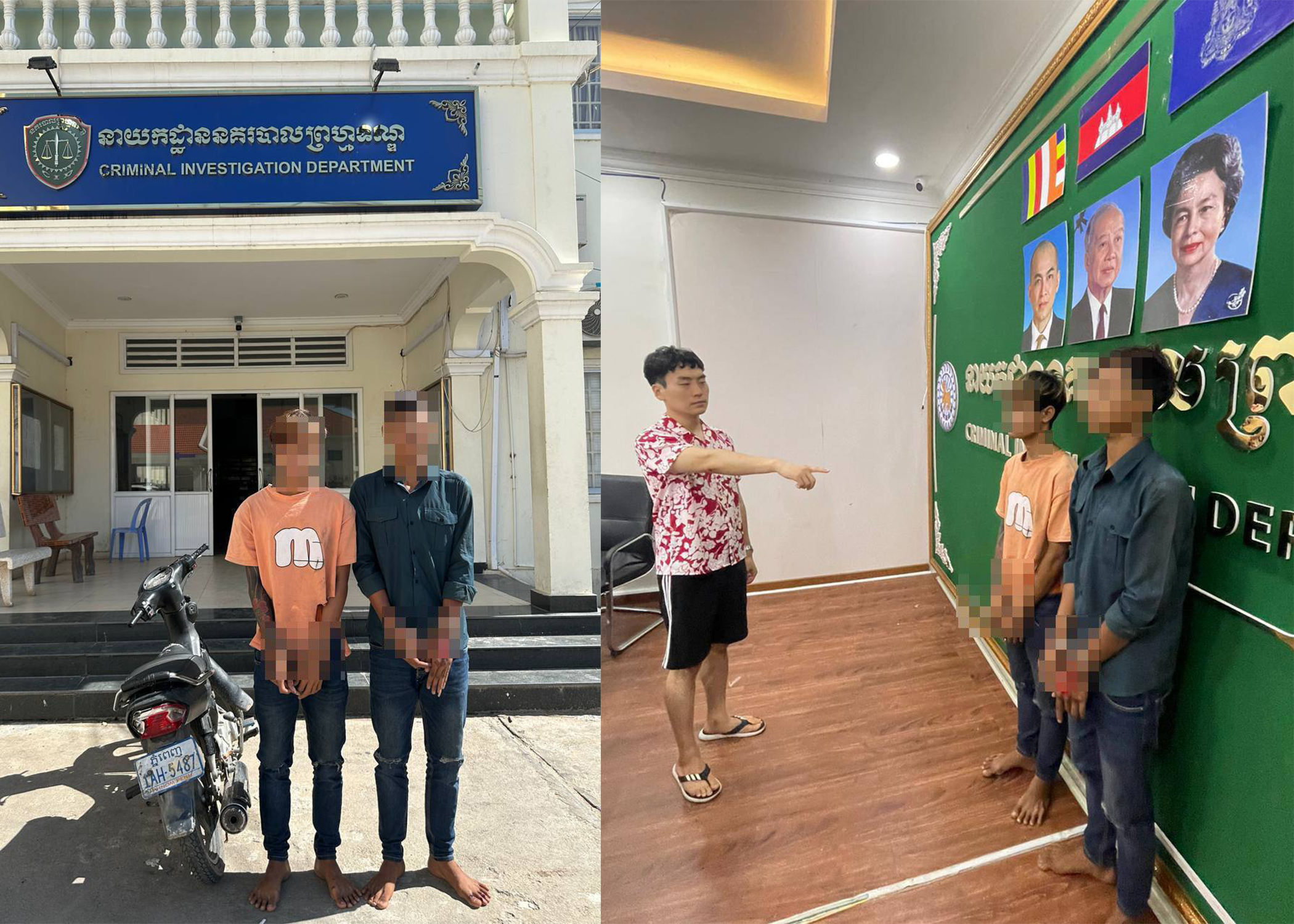 កម្លាំងនគរបាលនាយកដ្ឋានព្រហ្មទណ្ឌ ដេញក្របួចបានជនសង្ស័យ២នាក់ ក្រោយឆក់ទូរស័ព្ទដៃជនបរទេស នៅសង្កាត់ផ្សារកណ្ដាលទី១