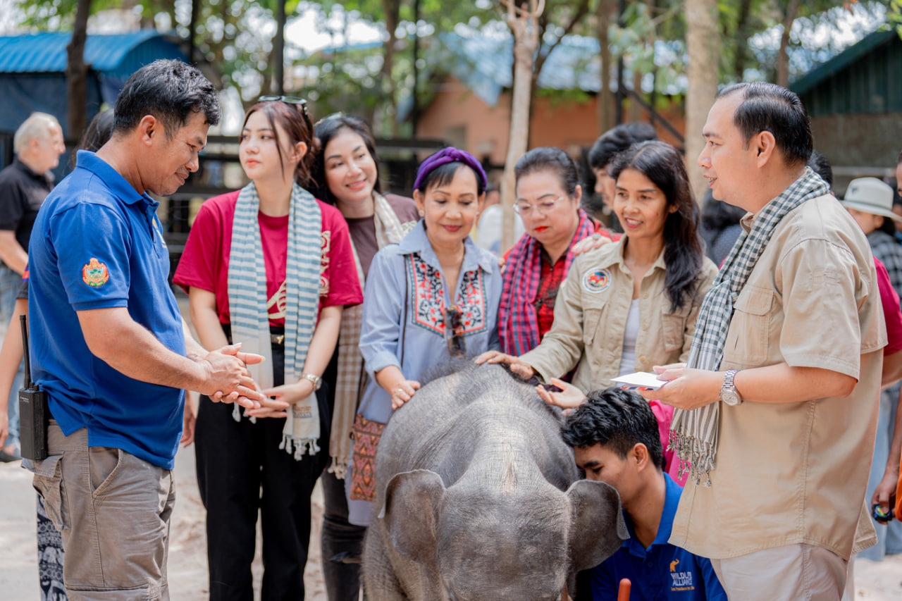 ឯកឧត្តម នេត្រ ភក្ត្រា បានដឹកនាំសមាជិកសមាជិកាទៅមើលការថែទាំកូនដំរីឈ្មោះ«លំផាត់» នៅសួនសត្វភ្នំតាម៉ៅ